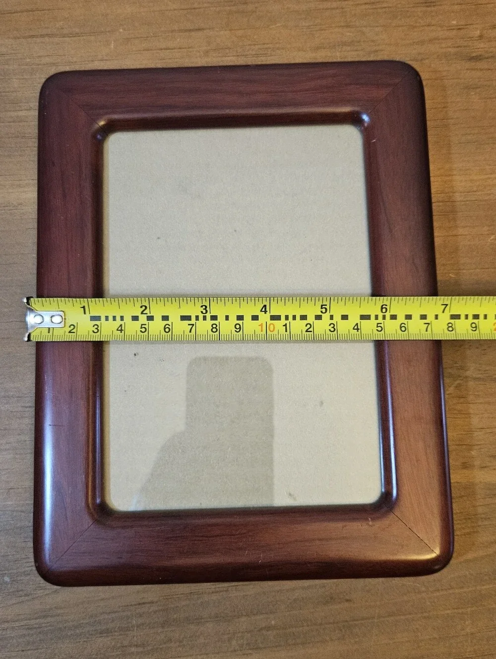 Fetco International Inc Handcrafted Dark Cherry Wood 5x7 Brown Photo Frame Vtg